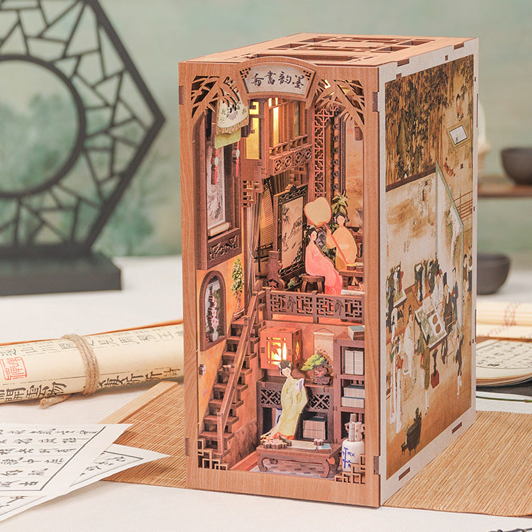 Dongpo Zhiyi Diy Wooden 3d Stereo Hand-assembled Book Stand Model Building Toy - Cindi Book