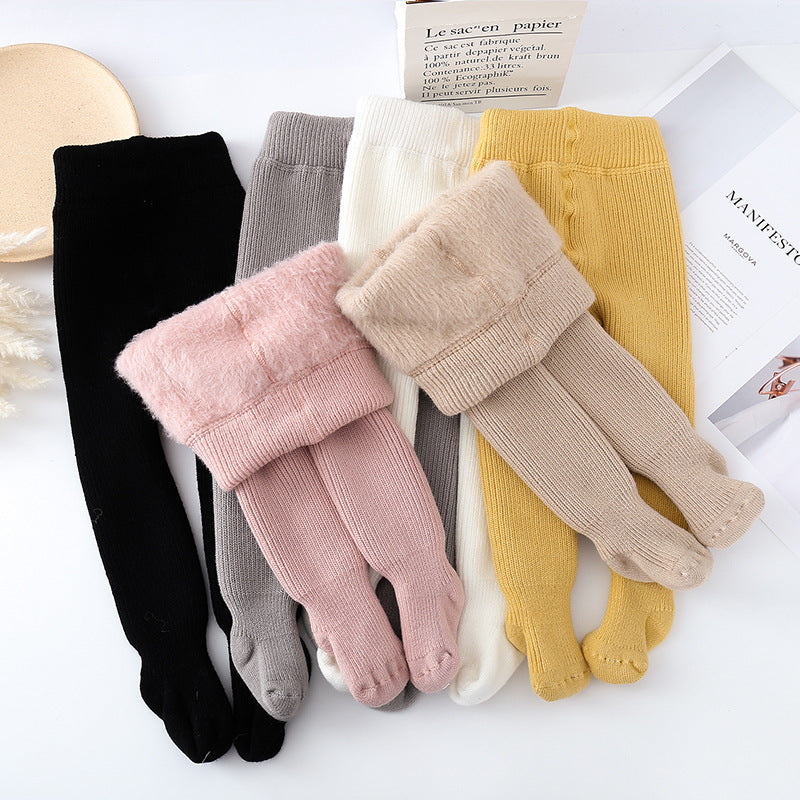 Add Fleece Pantyhose And Thick Fall And Winter Leggings For Boys And Girls - Cindi Book