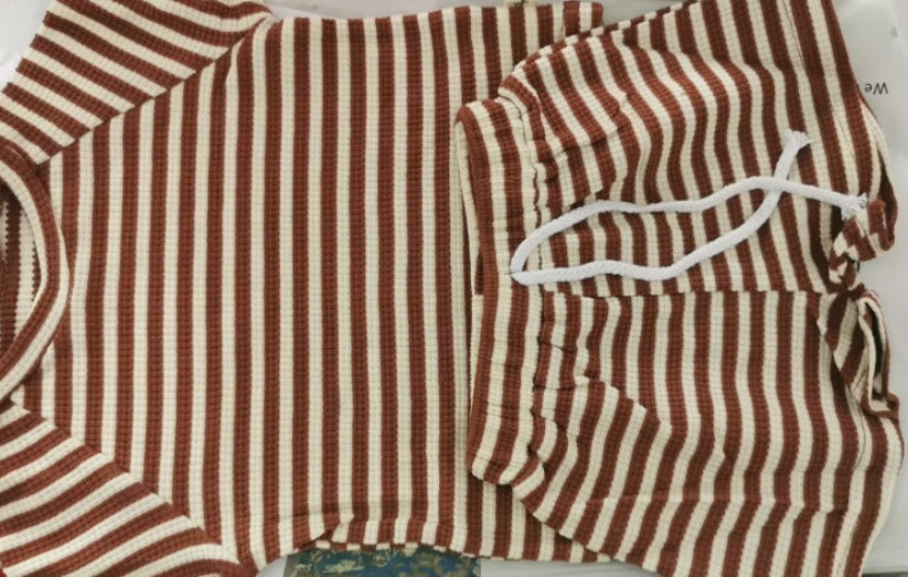Children's Waffle Stripe Short Sleeve - Cindi Book