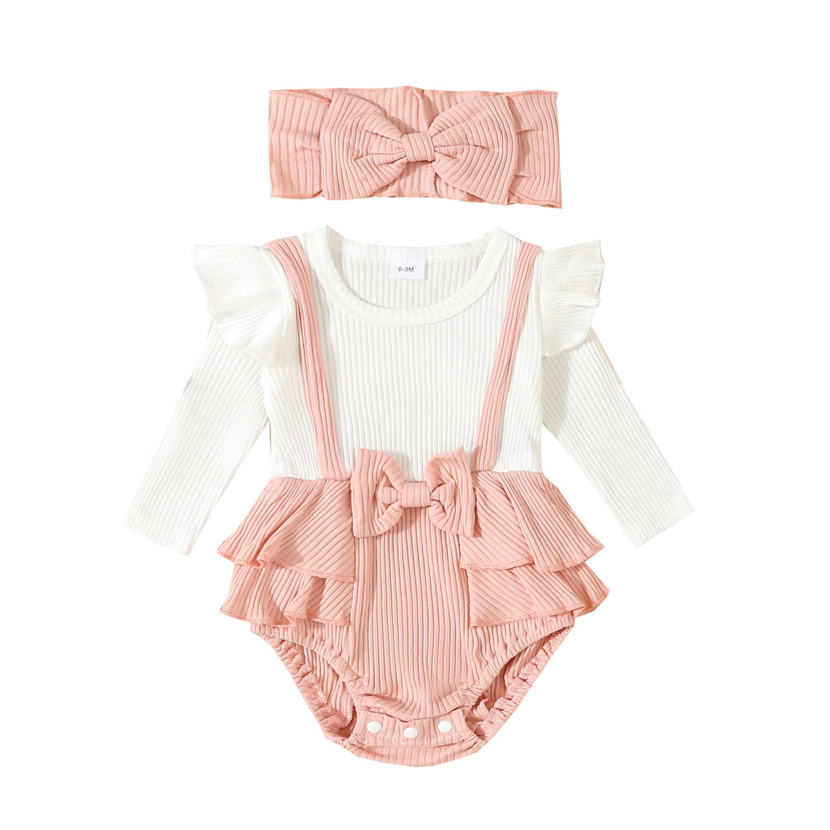 Toddler Flounced Sleeve Shoulder Strap Romper Girls' Spring And Autumn - Cindi Book