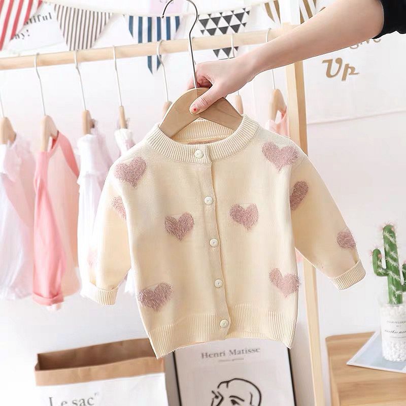 Girls Heart Knit Cardigan - Cindi Book