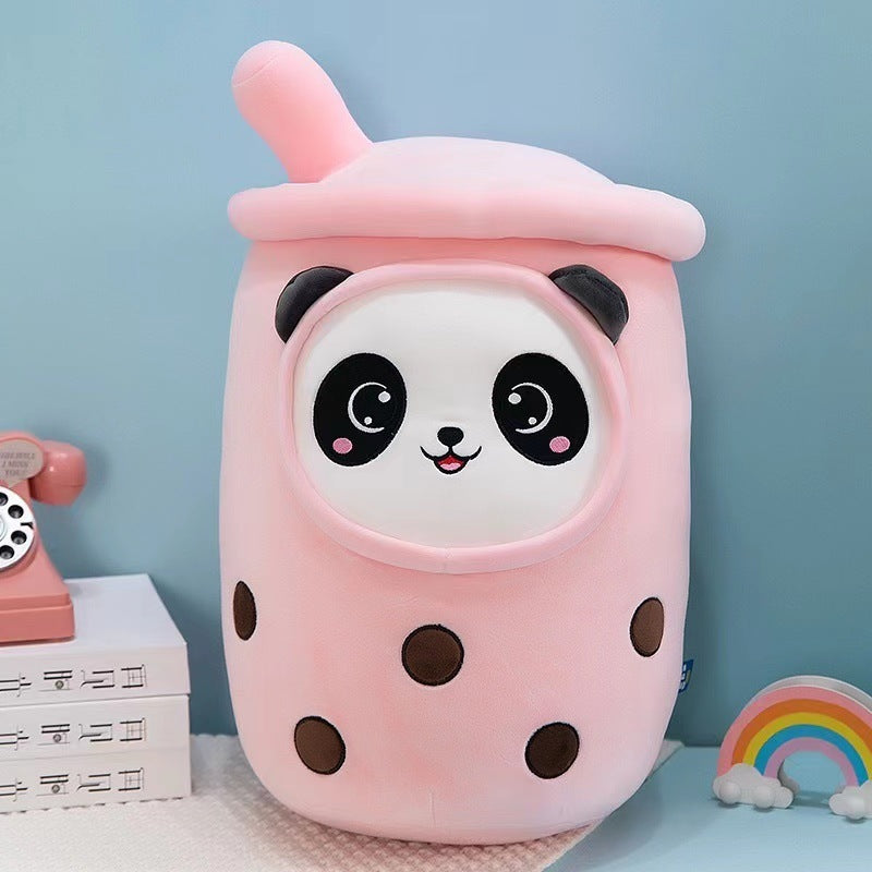 Fruit Milky Tea Cup Pillow Plush Toy Leather Phone Case - Cindi Book