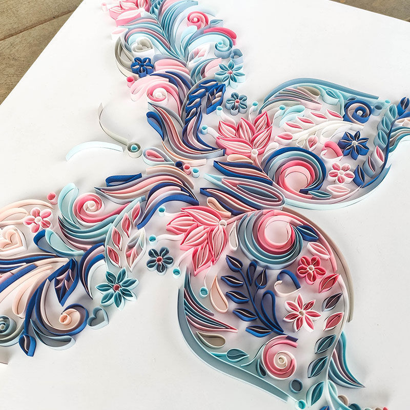 A4 Butterfly Quilling Paper Handmade DIY Material Package