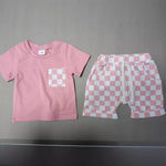 Baby's Casual Short-sleeved Plaid Shorts Suit - Cindi Book