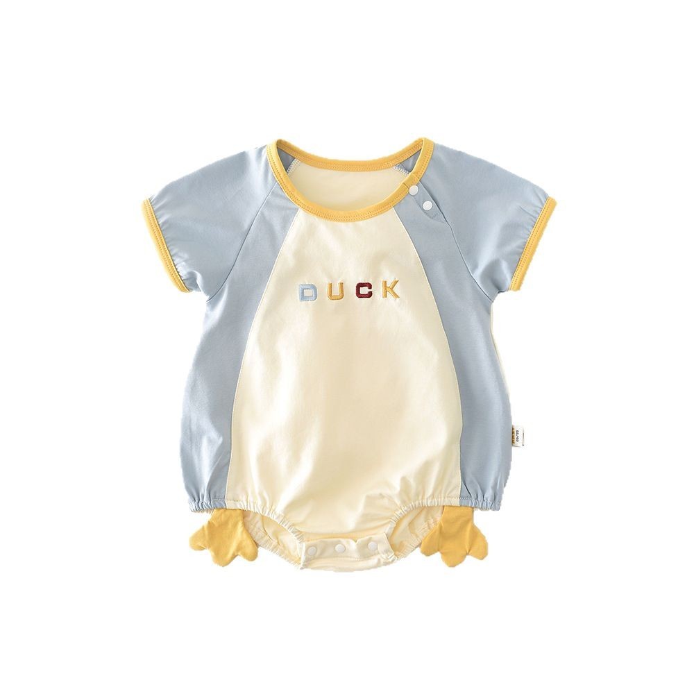 Newborn Contrast Color Short Sleeve Rompers 52857