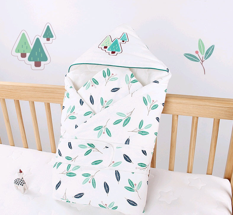 Baby holding autumn and winter newborn belt wrapped cotton newborn thickening blanket baby blanket baby quilt - Cindi Book
