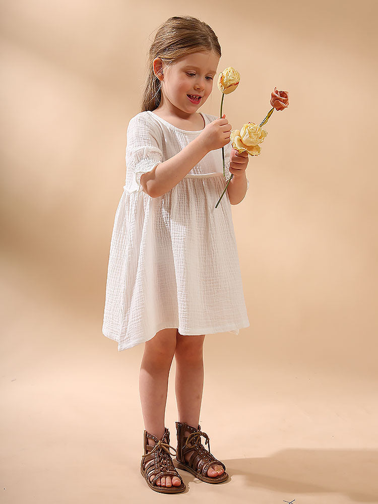 Cotton Double Layer Cotton Yarn Girls Dress - Cindi Book
