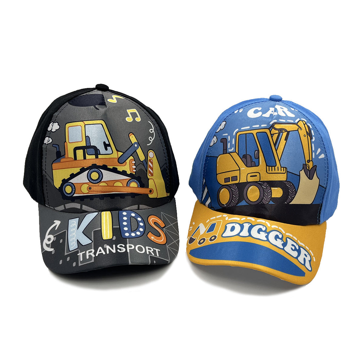 Cartoon Children's Baseball Cap for Engineering Vehicle Excavator