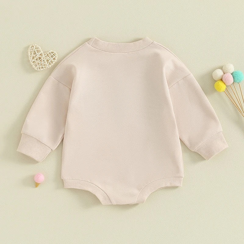Infant Toddler Long Sleeve Alphabet Embroidery Romper - Cindi Book
