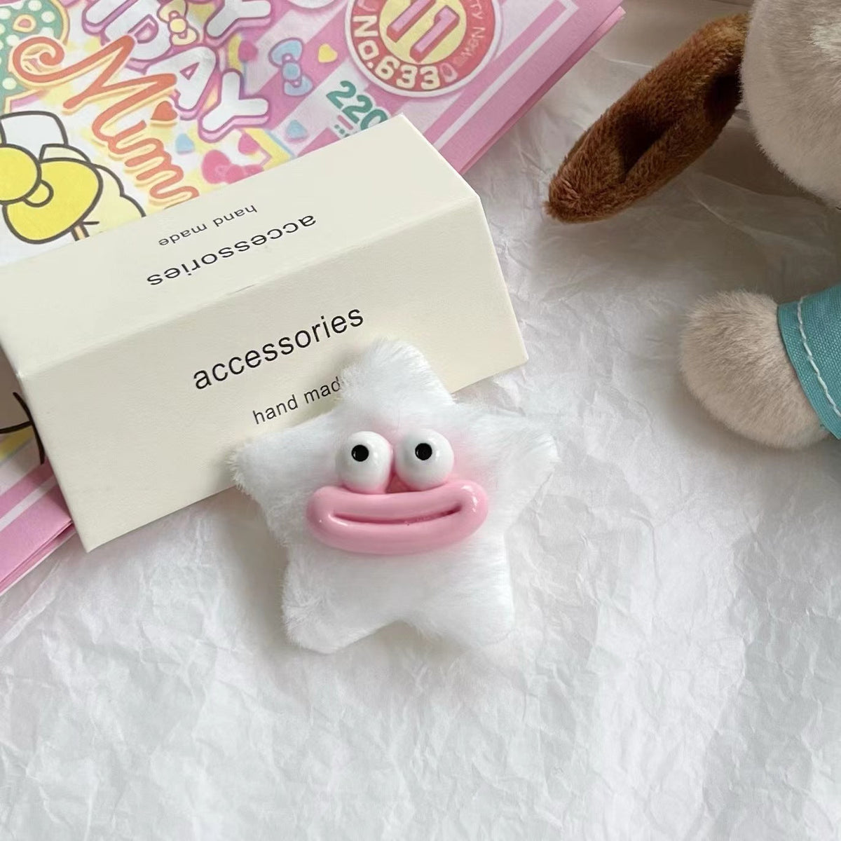 Girly Heart Plush Duckbill Clip - Cindi Book