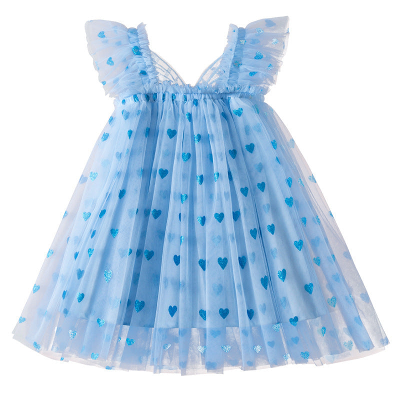 Three-dimensional Wings Mesh Girl Dress - Cindi Book