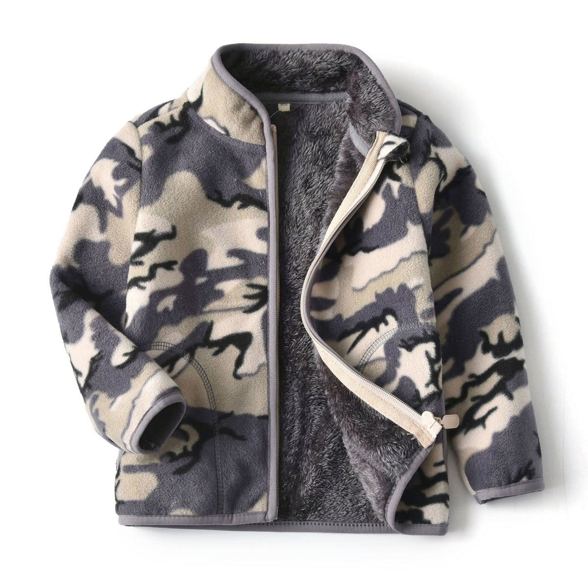 Thick Fur Printed Coats Kids Zipper - Cindi Book