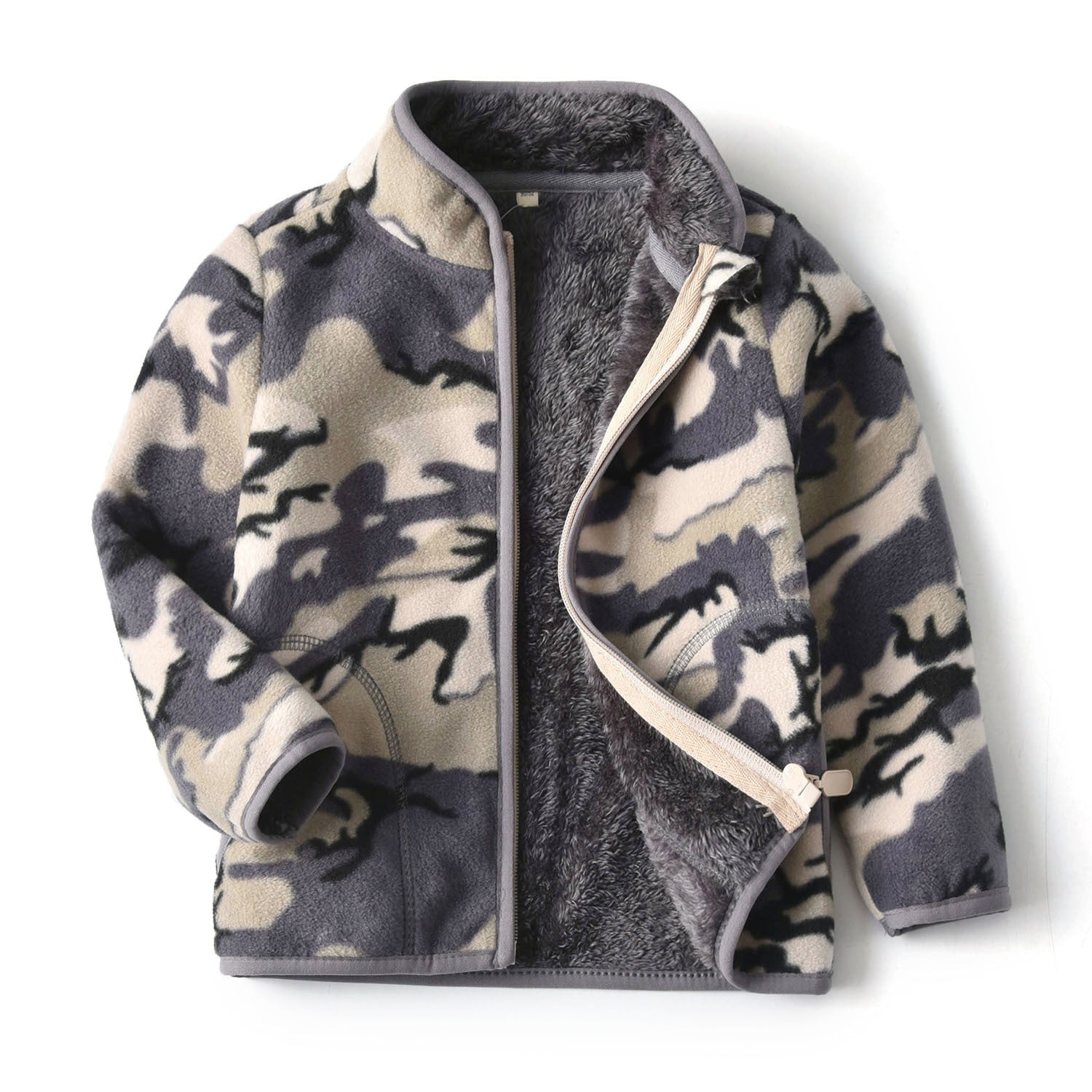 Thick Fur Printed Coats Kids Zipper - Cindi Book