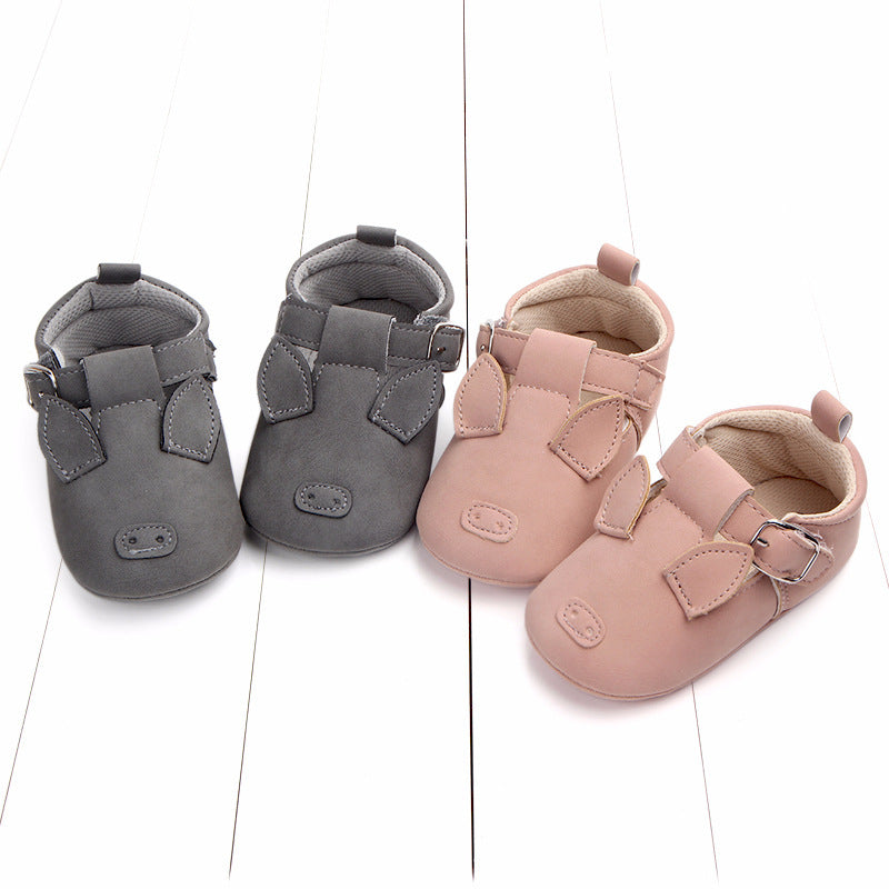 Spring and Autumn Cartoon Animal Baby Shoes Matte Leather Non-Slip Soft Bottom Baby Shoes 0884