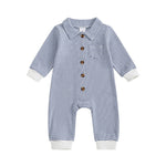 Babies' Jumpsuit Front Open Single-breasted Knitted Long Sleeve - Cindi Book