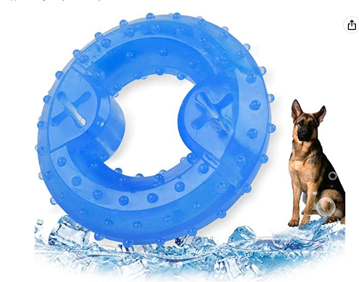 Dog Cooling Toy Puppy Teething Ring Freeze Dogs Chew Toy For Summer Tough Durable Pet Toys - Cindi Book