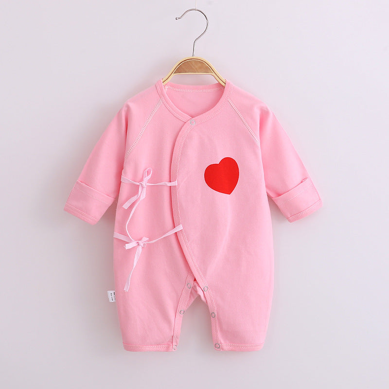 Baby's Cotton Long-sleeved Lace-up Butterfly Jumpsuit - Cindi Book
