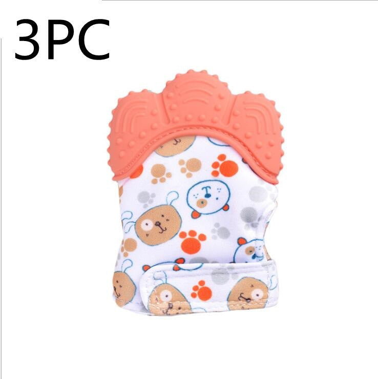 Baby teether baby anti-bite silicone molar gloves children's sound toys - Cindi Book
