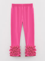 Rylee Faith Designs - Milk Silk Ruffled Hot Pink Icing Legging