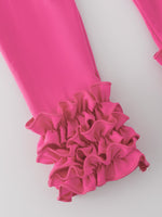 Rylee Faith Designs - Milk Silk Ruffled Hot Pink Icing Legging - alternate view 3