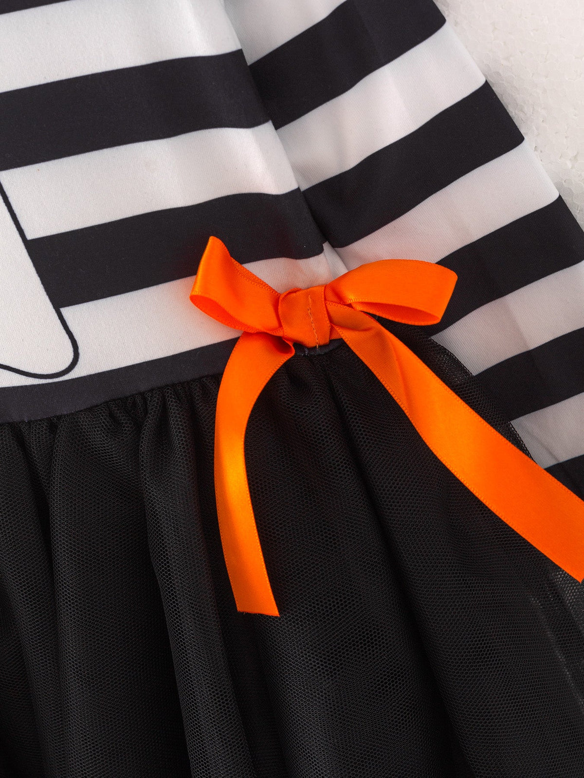 Rylee Faith Designs - Fall Halloween Ghost Baby Girls Tutu Skirt Long Sleeve Stripe Dress - alternate view 6