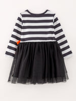 Rylee Faith Designs - Fall Halloween Ghost Baby Girls Tutu Skirt Long Sleeve Stripe Dress - alternate view 3