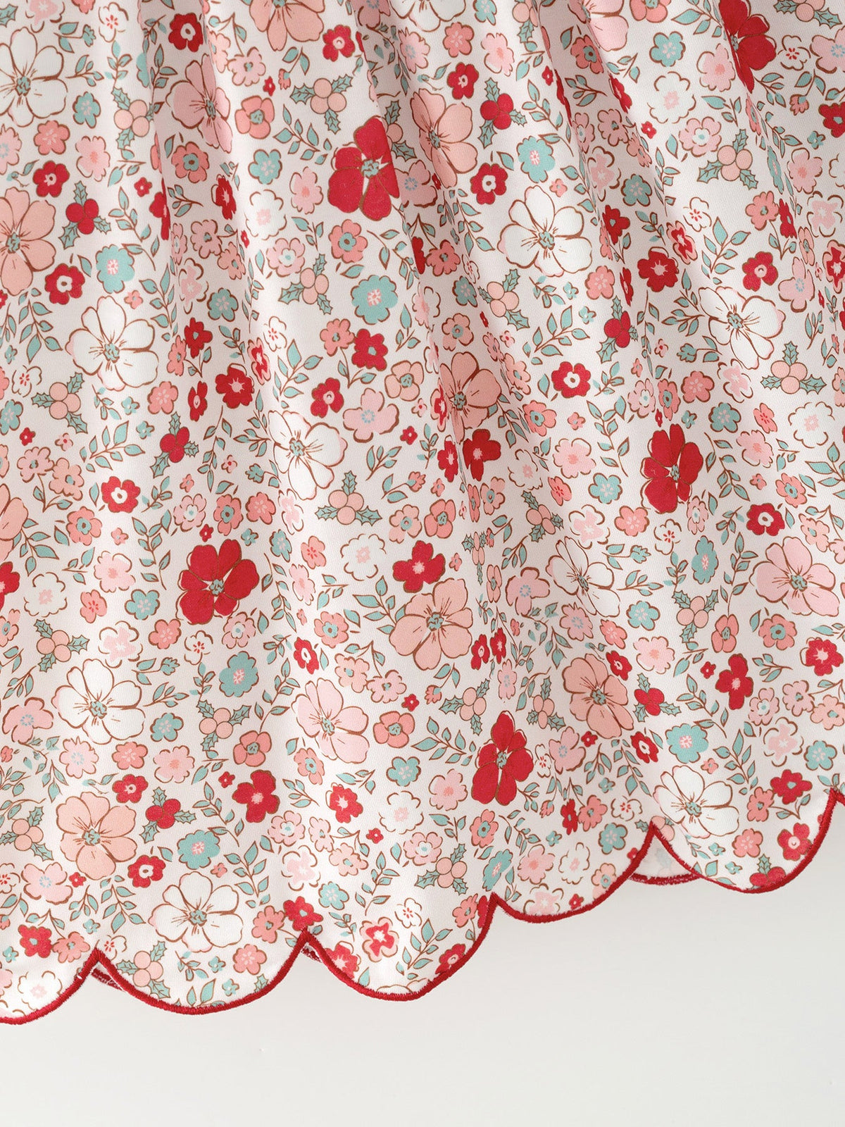 Rylee Faith Designs - Christmas Red Floral Girls Dress Candy Cane Bow Embroidery Dress - alternate view 3