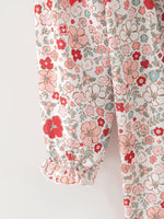 Rylee Faith Designs - Christmas Red Floral Girls Dress Candy Cane Bow Embroidery Dress - alternate view 5