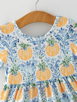Rylee Faith Designs - Fall Girls Pumpkin Patch Dress Lace Trim with Pockets - alternate view 7