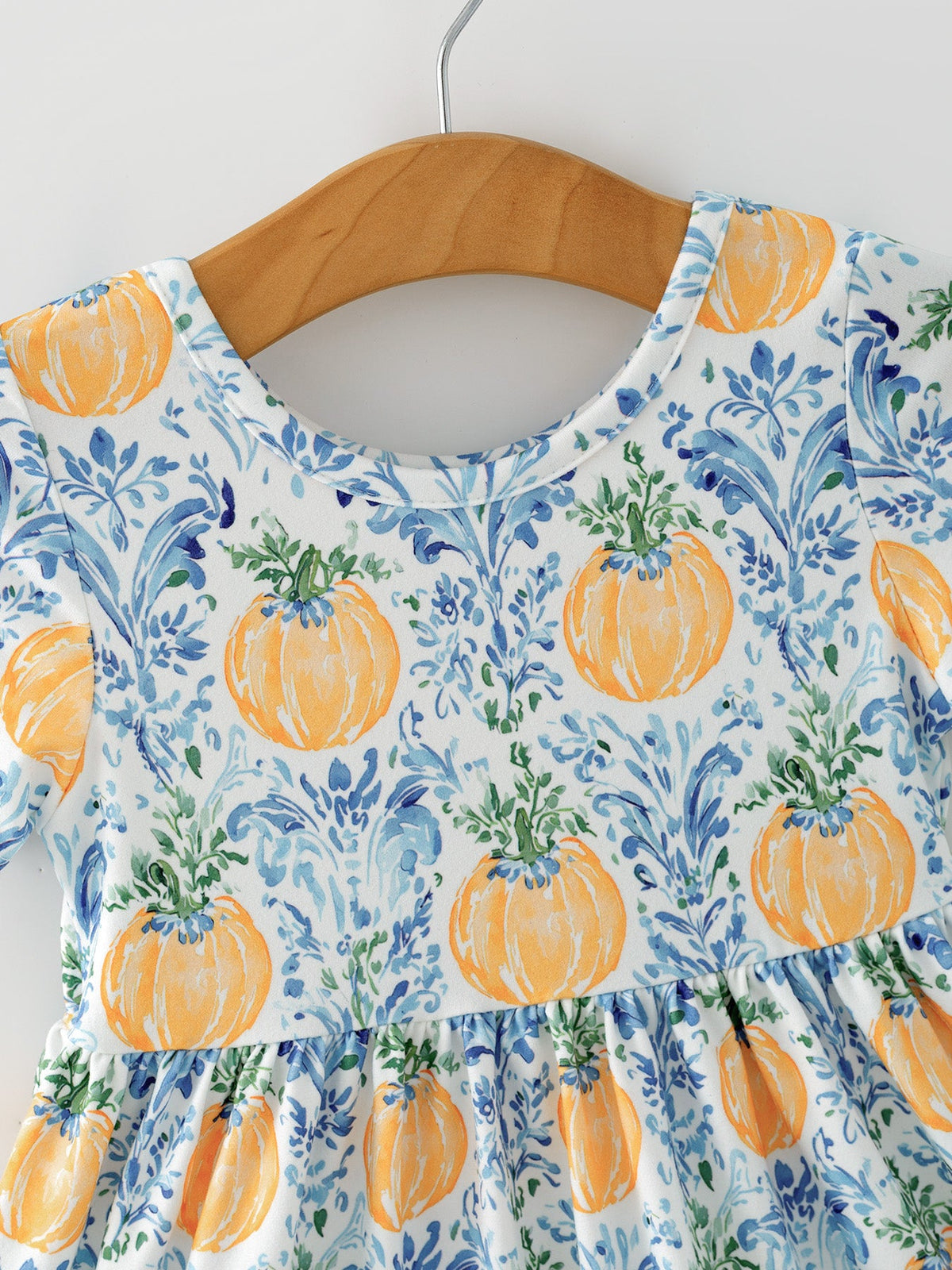 Rylee Faith Designs - Fall Girls Pumpkin Patch Dress Lace Trim with Pockets - alternate view 7