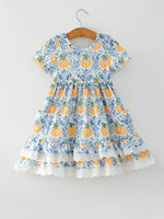 Rylee Faith Designs - Fall Girls Pumpkin Patch Dress Lace Trim with Pockets - alternate view 6