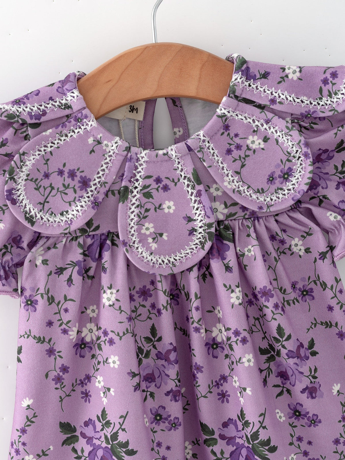 Rylee Faith Designs - Floral Girls Outfit Set Purple Puff Sleeve Top Bloomers Set - alternate view 2