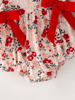 Rylee Faith Designs - Fall Floral Baby Girl Romper Ruffle Bow Long Sleeve - alternate view 3
