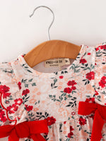 Rylee Faith Designs - Fall Floral Baby Girl Romper Ruffle Bow Long Sleeve - alternate view 4