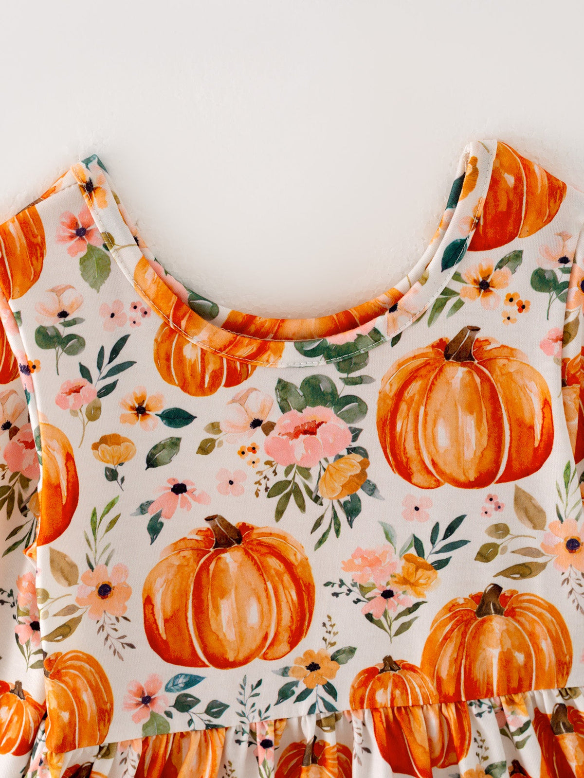 Rylee Faith Designs - Girls FALL Pumpkin Print Long Sleeve Dress - alternate view 4