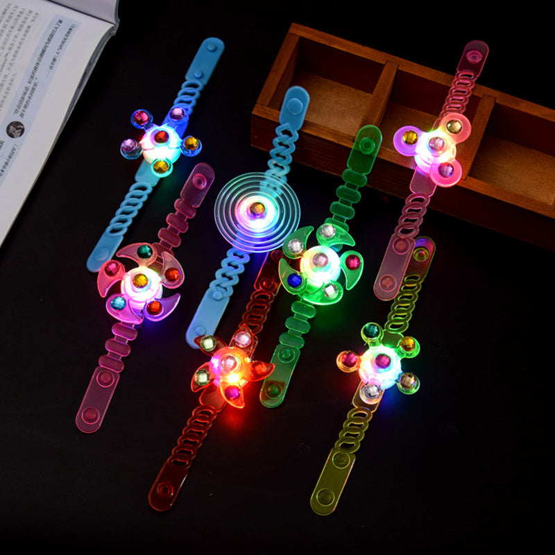 Luminous LED Light Fidget Spinner Hand Top Spinners Glow In Dark Light EDC Figet Spiner Finger Stress Relief Toys Kid's Bracelet - Cindi Book