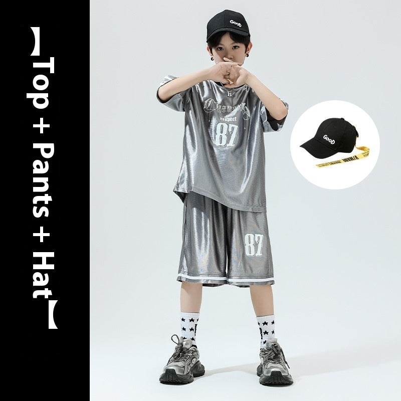 Hip Hop Children's Performance Hip Hop Glossy Loose Outfit - Cindi Book