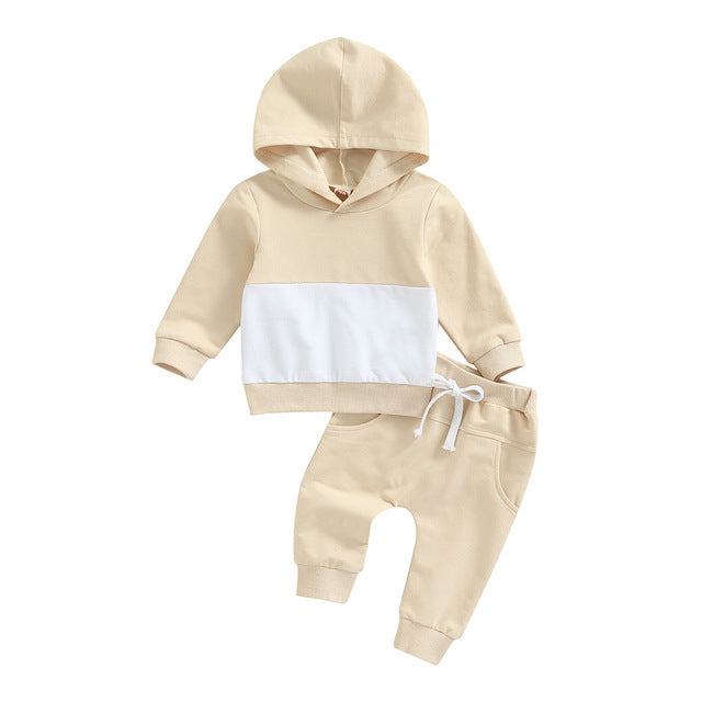 Boys Patchwork Hoodie Suit Fashion Casual - Cindi Book