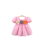 Girl's Square Collar Puff Sleeve Princess Dress - Cindi Book