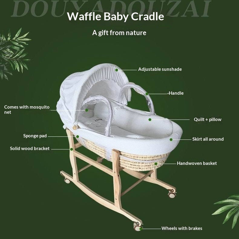 Portable Baby Bassinet Woven From Corn Husks - Cindi Book