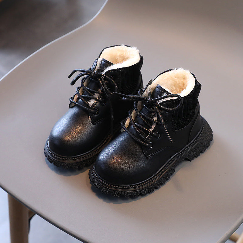 Children's Boots Martin Boys Leather Low-Cotton Cotton Girls Baby - Cindi Book