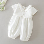 Boy's White Full Moon Full Year Wine Suit With Hat Dress Two-piece Set - Cindi Book