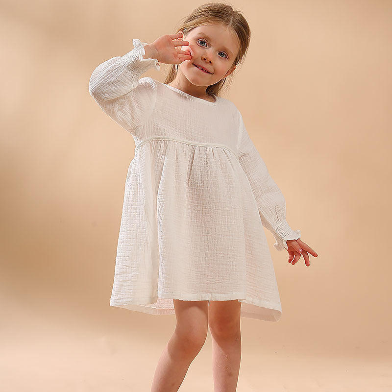 Cotton Double Layer Cotton Yarn Girls Dress - Cindi Book