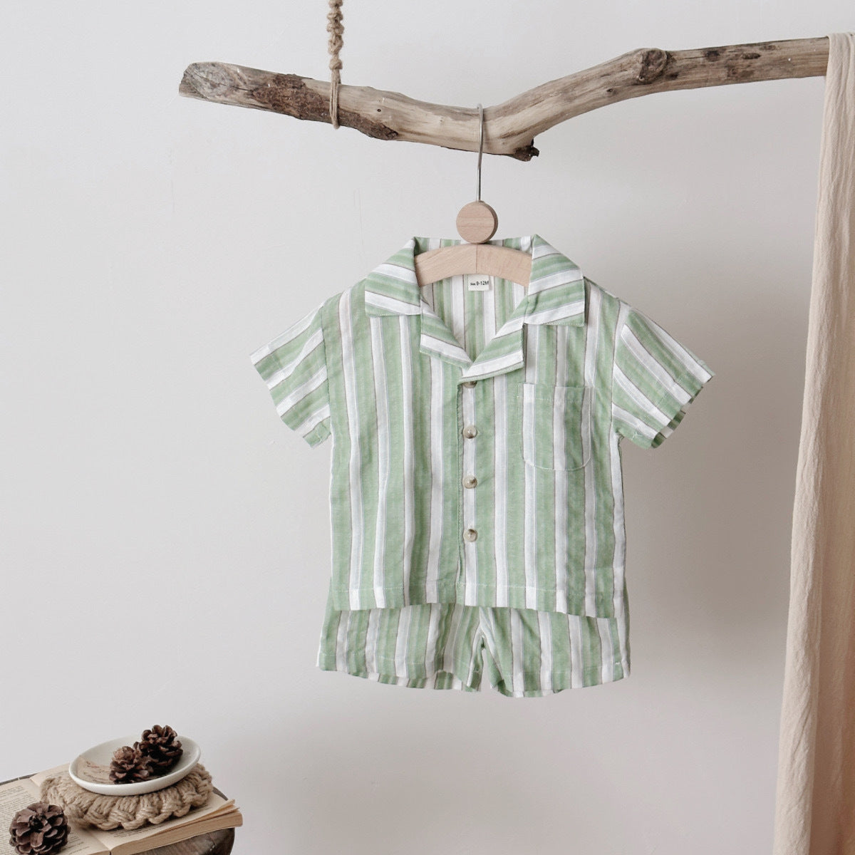 Children's Striped Cool Breathable Short Sleeve Sports Shorts