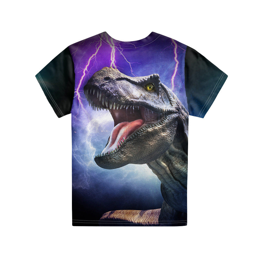 Summer Dinosaur Full Print Boy's T-shirt - Cindi Book