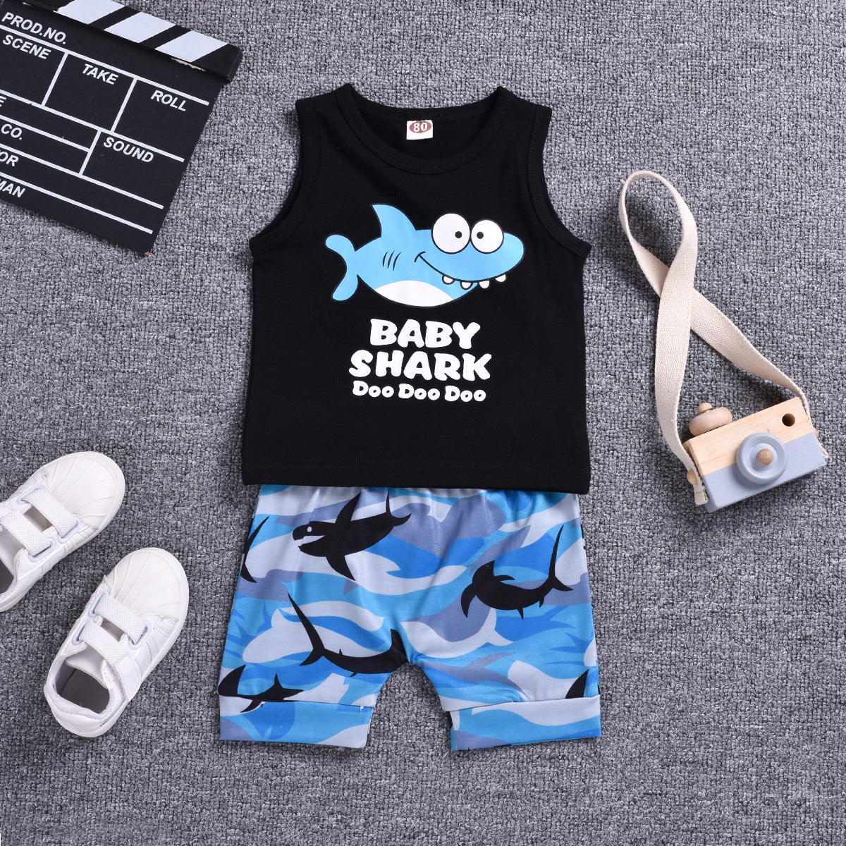 Boys Lapel Shirt Two-Piece Pants
