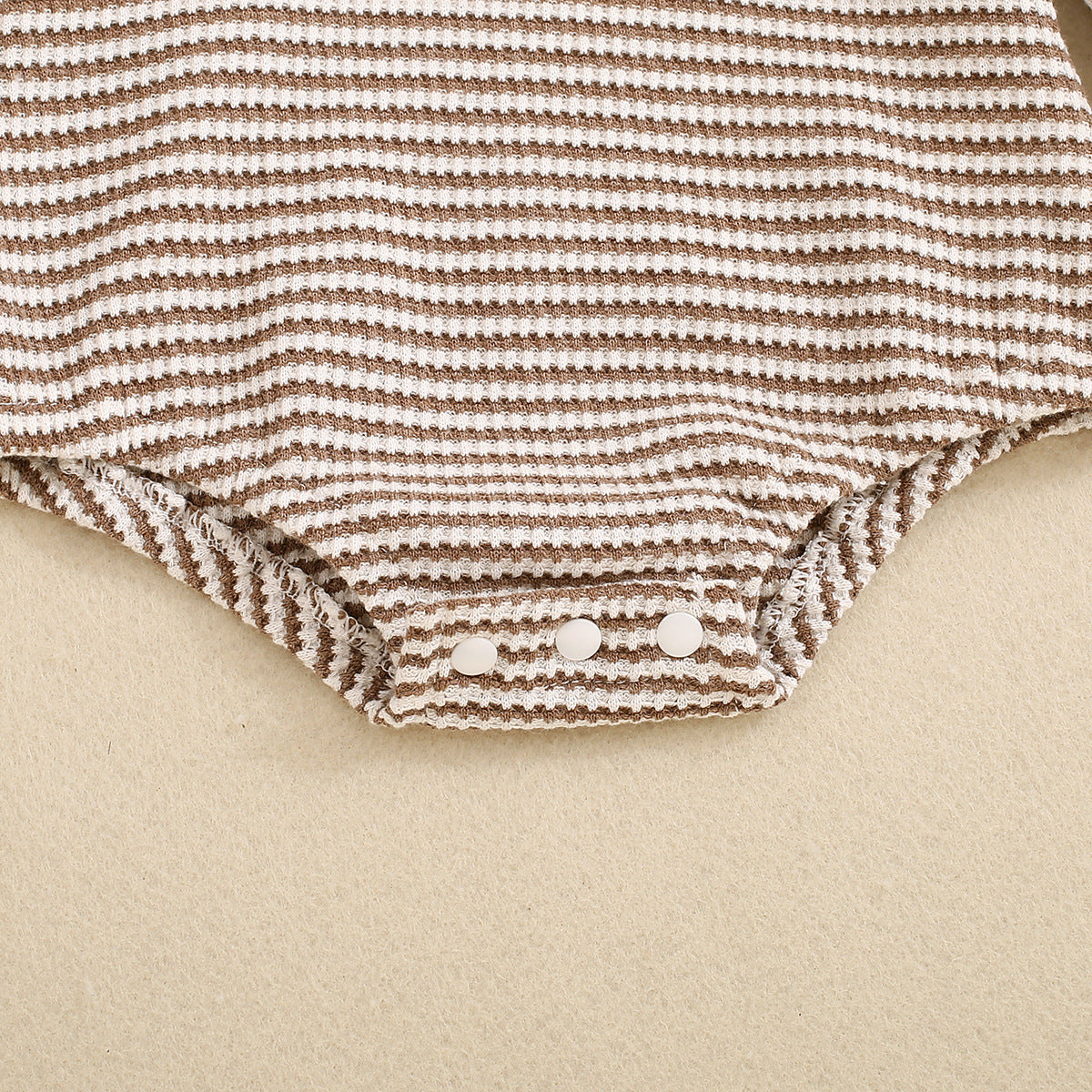 Baby Boys And Girls Long Sleeve Multi-color Stripe Pattern Triangle Jumpsuit - Cindi Book