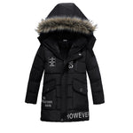 Boys Large Fur Collar Padded Warm Cotton Jacket - Cindi Book