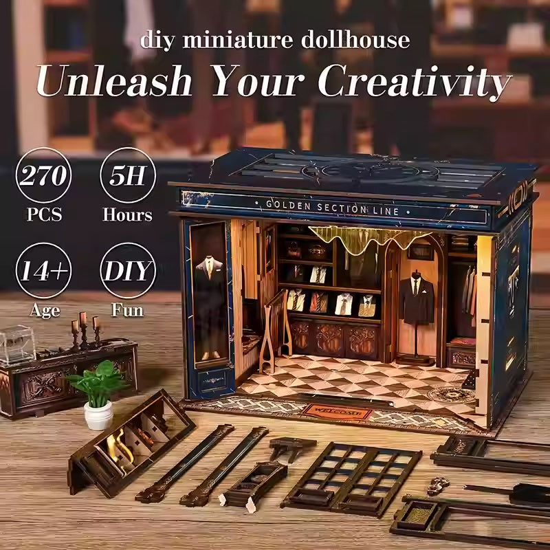 3D Miniature Wooden Building Block Toy With Golden Ratio Lines - Cindi Book