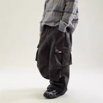 Boy Winter Fleece Lining Workwear Leather Pants - Cindi Book
